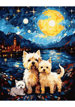 Malowanie po numerach Pieski 40x50 cm