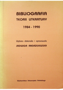 Bibliografia teorii literatury 1984 1990