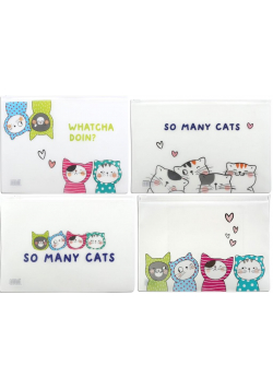 Teczka A5 plastikowa suwak So Many Cats mix M&G