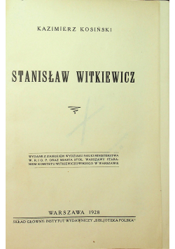 Stanisław Witkiewicz 1928r