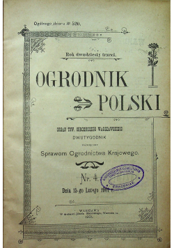 Ogrodnik Polski 11 numerów 1901 r