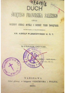 Duch świętego Franciszka Salezego 1900 r.
