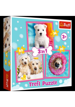 Puzzle 3w1 Pieski w kąpieli TREFL