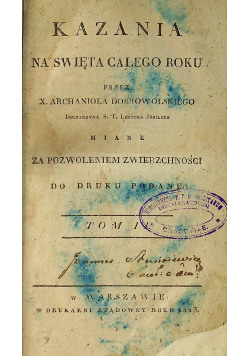 Kazania na święta całego roku Tom II 1813 r