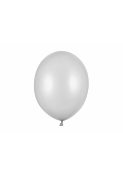 Balony Strong Metallic Silver Snow 30cm 10szt