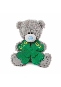 Maskotka Miś Good Luck z koniczynką 13 cm