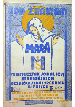 Pod znakiem Maryi 9 Nr ok 1935 r.