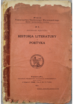 Historja literatury i poetyka 1914