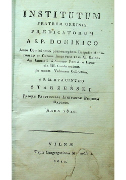 Institutum fratrum ordinis 1811 r