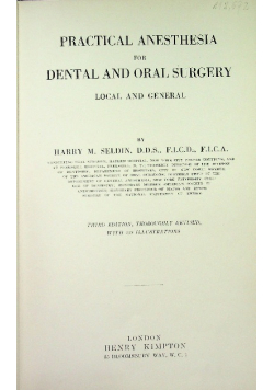 Practical Anesthesia For Dental And Oral Surgery-Local And General
