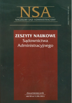 Zeszyty Naukowe Sądownictwa Administracyjnego 5/2011