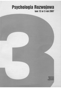 Psychologia rozwoju T.12 Nr 3 rok 2007