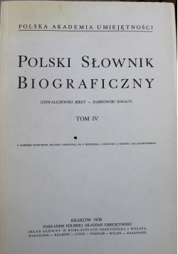 Polski słownik biograficzny tom IV