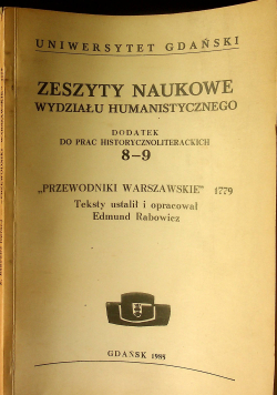 Zeszyty naukowe wydziału humanistycznego