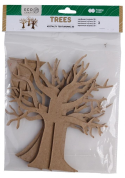 Zestaw kształtów tekturowych 3D Trees 3szt