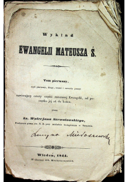 Wykład Ewangelii Mateusza Ś Tom I 1844 r