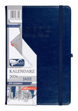 Kalendarz 2026 A5 dzienny Jazz granatowy