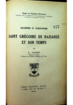 Saint Gregoire de Nazianze et Son Temps 1930 r.