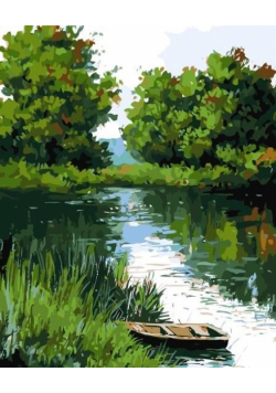 Malowanie po numerach Łódź na rzece 40x50 cm