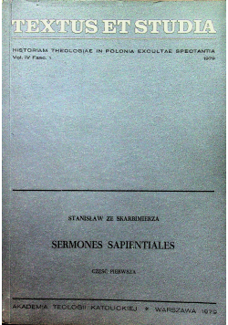 Sermones sapientiales część pierwsza