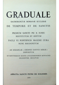 Graduale sacrosanctae Romanae Ecclesiae