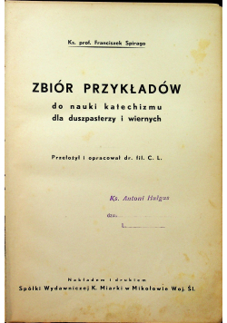 Zbiór przykładów 1934 r