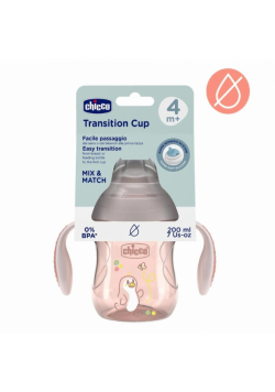 Kubek treningowy z miękkim ustnik 200ml beż 4m+