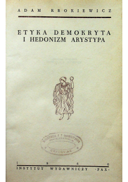 Etyka demokrata i hedonizm Arystypa