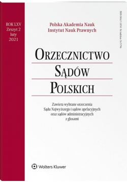 Orzecznictwo Sądów Polskich 2/2021
