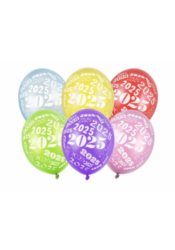 Balony 2025 Metallic mix 30cm 6szt