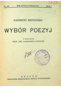 Brodziński Wybór poezyj 1925 r.