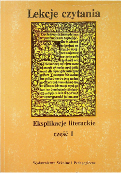 Lekcje czytania Eksplikacje literackie część 1