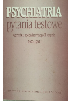 Psychiatria pytania testowe