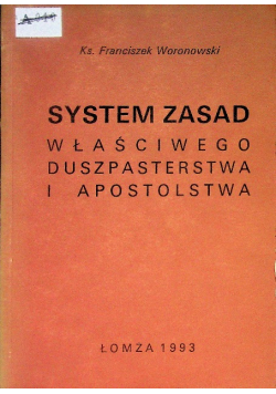 System Zasad Właściwego Duszpasterstwa i apostolstwa