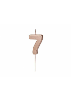 Świeczka urodzinowa 7 różowe złoto 4.5cm