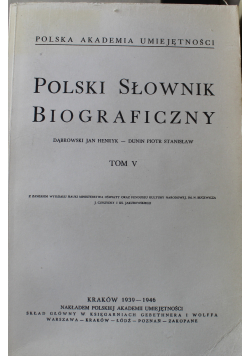 Polski słownik biograficzny tom V