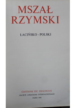 Mszał Rzymski łacińsko polski