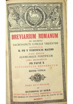 Breviarium romanum pars autumnalis 1914 r.
