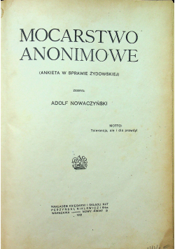 Mocarstwo Anonimowe 1921 r.