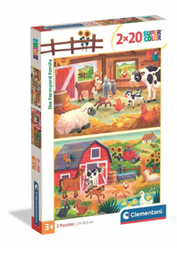 Puzzle 2x20 Super kolor The Farmyard Family 24818