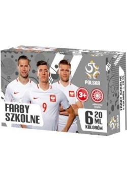 Farby szkolne 6 kolorów 20ml PZPN 2 ASTRA