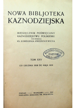 Nowa Bibljoteka Kaznodzieja Tom XXV 1919 r