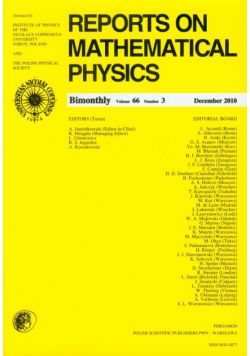 Reports on Mathematical Physics 66/3 Pergamon