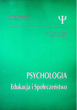 Psychologia Edukacja i Społeczeństwo tom 4 nr 3