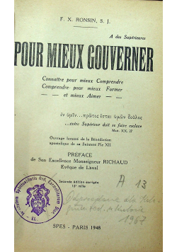 Pour mieux Gouverner 1948 r.
