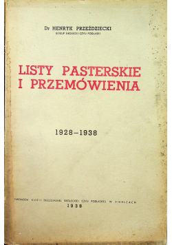 Listy Pasterskie i przemówienia 1938 r.