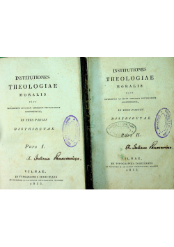 Institutiones theologiae 3 tomy 1833 r