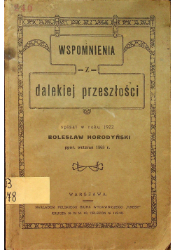 Wspomnienia z dalekiej przeszłości 1922