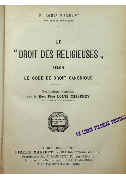 Le Droit Des Religieuses 1924 r