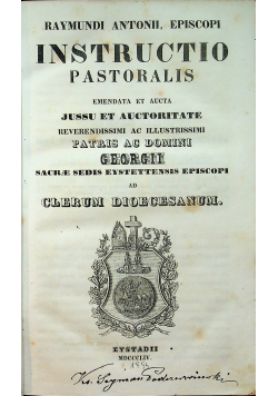 Instructio Pastoralis 1854r